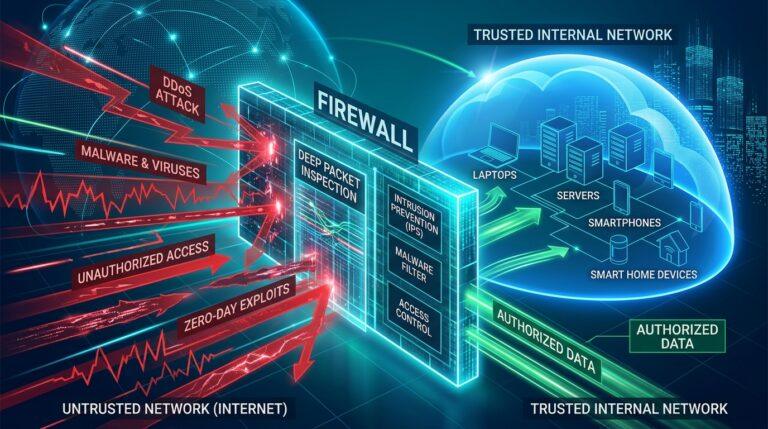 Dalam era konektivitas digital yang serba cepat, keamanan jaringan menjadi fondasi mutlak untuk melindungi data pribadi maupun aset perusahaan dari berbagai ancaman siber. Setiap kali perangkat Anda terhubung ke internet, lalu lintas data mengalir dua arah tanpa henti. Tanpa sistem proteksi yang memadai, jaringan lokal Anda sangat rentan terhadap serangan peretasan (hacking), penyebaran malware, dan serangan penolakan layanan (DDoS).Untuk memahami bagaimana sistem perlindungan ini bekerja secara mendalam, penting untuk mempelajari pengertian firewall dan jenis-jenisnya agar Anda dapat memilih solusi keamanan yang paling tepat sesuai dengan kebutuhan infrastruktur jaringan Anda.Apa Itu Firewall dan Bagaimana Perannya?Secara teknis, firewall adalah sistem keamanan jaringan yang dirancang untuk memantau, menyaring, dan mengontrol lalu lintas data yang masuk maupun keluar berdasarkan seperangkat aturan keamanan (security rules) yang telah ditentukan sebelumnya.Firewall bertindak layaknya gerbang pos pemeriksaan digital yang memisahkan antara jaringan internal tepercaya (trusted network) dengan jaringan luar yang tidak tepercaya (untrusted network, seperti internet publik). Jika sebuah paket data dinilai mencurigakan atau melanggar aturan yang ditetapkan, firewall akan memblokirnya seketika.Fungsi Utama Firewall dalam Sistem JaringanFirewall memegang sejumlah fungsi penting untuk menjaga integritas dan stabilitas jaringan komputer:Memblokir Serangan dan Akses Ilegal dari LuarFirewall mengidentifikasi dan menolak upaya intrusi, pemindaian port (port scanning), serangan brute force, hingga serangan siber skala besar seperti DDoS sebelum sempat menyusup ke perangkat.Mencegah Masuknya Virus dan MalwareDengan memeriksa berkas atau paket data yang diunduh pengguna, firewall dapat menyaring dan menghentikan lalu lintas berbahaya yang terindikasi membawa kode jahat (malicious code).Mengontrol dan Membatasi Akses PenggunaAdministrator jaringan dapat mengatur kebijakan akses secara presisi, misalnya membatasi akses ke server tertentu berdasarkan alamat IP, protokol, atau jenis perangkat yang digunakan.Monitoring dan Pencatatan Log Lalu Lintas JaringanSemua aktivitas transfer data, upaya akses ilegal, dan anomali jaringan dicatat ke dalam log. Data ini berguna untuk audit forensik siber dan evaluasi performa sistem.Mengoptimalkan Kinerja BandwidthDengan memblokir lalu lintas spam atau koneksi yang tidak produktif, lalu lintas data menjadi lebih efisien dan terarah, sehingga koneksi utama tetap stabil.Jenis-Jenis Firewall Berdasarkan Karakteristik dan Cara KerjanyaSetiap lingkungan jaringan memiliki arsitektur yang berbeda-beda, sehingga teknologi firewall pun berkembang ke dalam beberapa jenis:1. Packet Filtering FirewallMerupakan varian firewall paling mendasar dan umum digunakan. Firewall ini bekerja pada lapisan jaringan (Network Layer) dengan memeriksa header paket data, seperti:Alamat IP asal dan tujuan (Source & Destination IP).Nomor port yang digunakan.Jenis protokol (TCP, UDP, ICMP).Kelebihan: Ringan, cepat, dan tidak membebani performa perangkat keras.Kelemahan: Tidak mampu menganalisis isi (payload) data, sehingga serangan siber berbasis aplikasi yang tersembunyi di port legal tetap berisiko lolos.2. Circuit-Level GatewayFirewall jenis ini bekerja pada Session Layer (lapisan sesi) model OSI. Tugas utamanya adalah memvalidasi sah atau tidaknya proses handshake (komunikasi awal) protokol TCP sebelum koneksi diizinkan. Firewall ini tidak memeriksa isi data di dalam paket, melainkan memastikan bahwa koneksi yang terbentuk berasal dari sesi yang valid.3. Application-Level Gateway (Proxy Firewall)Proxy firewall beroperasi pada tingkat lapisan aplikasi (Application Layer) dan berfungsi sebagai perantara tunggal antara jaringan internal dan dunia luar.Klien internal tidak pernah terhubung langsung ke internet; permintaan dikirimkan ke server proxy terlebih dahulu.Proxy memeriksa isi paket secara mendalam (deep packet inspection) sebelum meneruskannya ke server tujuan.Kelebihan: Menghasilkan tingkat keamanan yang sangat tinggi dan menyamarkan identitas jaringan internal.Kelemahan: Membutuhkan sumber daya komputasi lebih besar dan dapat menimbulkan latensi jika kapasitas server perantara terbatas.4. Stateful Multilayer Inspection (SMLI) FirewallSMLI menggabungkan keunggulan penyaringan paket dengan pelacakan status sesi aktif. Firewall ini mengevaluasi paket data pada beberapa lapisan OSI sekaligus (umumnya Layer 3, 4, dan 7). Paket data hanya diizinkan melintas jika terbukti menjadi bagian dari sesi koneksi yang legal dan sudah disetujui sebelumnya.5. Next-Generation Firewall (NGFW)Generasi firewall tercanggih saat ini yang mengintegrasikan kapabilitas firewall tradisional dengan fitur keamanan mutakhir, seperti:Deep Packet Inspection (DPI): Menganalisis konten data hingga ke isi pesan/berkas.Intrusion Prevention System (IPS): Mendeteksi dan menghentikan eksploitasi celah keamanan secara real-time.Pencegahan Serangan Zero-Day & Analisis Berbasis AI: Mengantisipasi varian ancaman baru yang belum terdaftar di basis data ancaman konvensional.Pengawasan Berbasis Aplikasi: Mengontrol akses langsung ke tingkat aplikasi tertentu (misalnya membatasi penggunaan media sosial pada jam kerja).Perbedaan Firewall Perangkat Keras (Hardware) vs Perangkat Lunak (Software)Selain dari cara kerjanya, firewall juga dikelompokkan berdasarkan bentuk penerapannya:ParameterFirewall HardwareFirewall SoftwareBentukPerangkat fisik mandiri (biasanya terpasang di antara modem dan switch/router).Aplikasi program yang diinstal pada sistem operasi (Windows Defender, iptables, ufw).Cakupan ProteksiMelindungi seluruh perangkat yang terhubung dalam jaringan lokal sekaligus.Fokus melindungi satu perangkat tempat software tersebut berjalan.Beban KomputasiMemiliki prosesor dan memori sendiri, tidak membebani komputer kerja.Berbagi sumber daya CPU dan RAM dengan sistem operasi host.Implementasi IdealKantor, pusat data (data center), serta jaringan bisnis menengah hingga besar.Komputer personal, laptop individu, atau server tunggal.Tips Praktis Mengoptimalkan Konfigurasi FirewallAgar firewall bekerja efektif tanpa mengganggu rutinitas kerja sehari-hari:Terapkan Prinsip Default Deny: Konfigurasikan aturan agar firewall secara bawaan menolak semua koneksi luar yang tidak diminta, dan hanya membuka port yang benar-benar esensial.Tutup Port yang Tidak Digunakan: Port umum yang rawan diserang seperti port Telnet (23) atau SMB (445) sebaiknya ditutup jika tidak digunakan di jaringan lokal.Perbarui Definisi Ancaman Secara Rutin: Pastikan sistem database signature firewall selalu diperbarui agar mampu mendeteksi pola serangan siber terbaru.Gunakan Proteksi Berlapis (Defense-in-Depth): Kombinasikan firewall perangkat keras di router utama dengan firewall bawaan di masing-masing sistem operasi perangkat untuk proteksi ganda yang kokoh.KesimpulanFirewall merupakan komponen integral yang tidak dapat dipisahkan dari arsitektur keamanan digital modern. Baik untuk penggunaan rumah tangga maupun korporasi, memadukan firewall yang tepat dengan konfigurasi yang disiplin adalah langkah terpenting untuk memastikan data berharga Anda tetap aman dari ancaman siber yang terus berkembang.